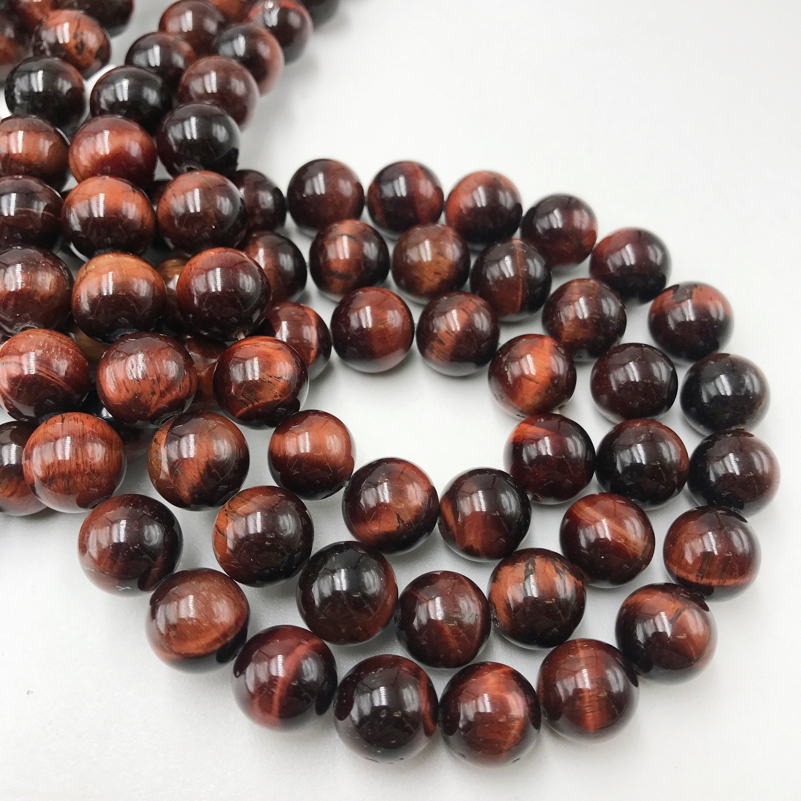 Red Tiger Eye Smooth Round Beads 4mm 6mm 8mm 10mm 12mm 15.5″ Strand