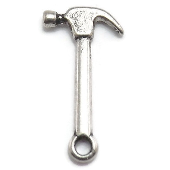 10pcs Hammer Charms, tools construction home improvement, jewelry supplies