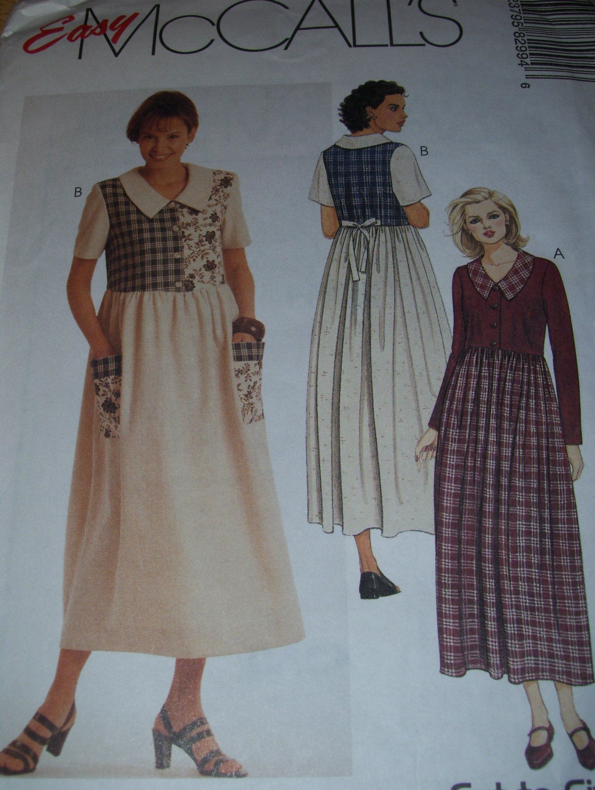 🌹 UNCIRCULATED McCALL’S #8299-LADIES LOOSE FITTING DRESS w/TIE PATTERN 4-16 FF