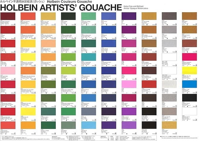 Holbien Opaque (Gouache) Watercolors 15mL 24-Colors set G715 – Japan