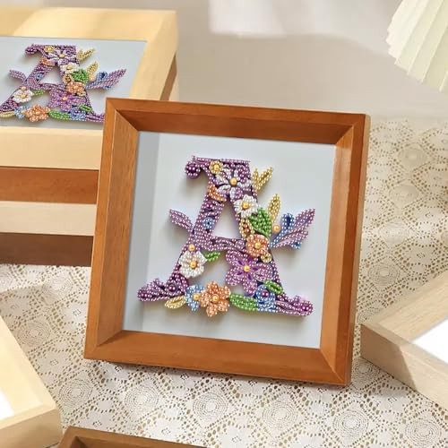 Diamond Painting Kit, 5D DIY Special Shape Crystal Artificial Diamond Letter A