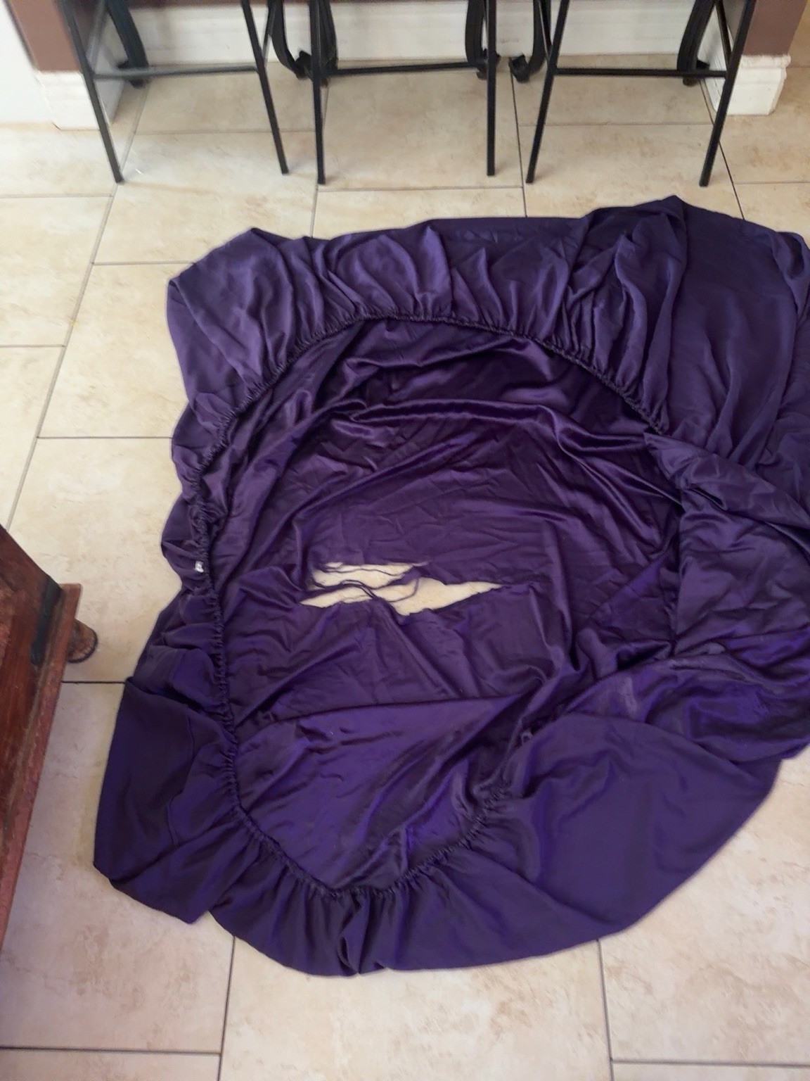 Mulberry Park Silks 22 Momme 100% Silk Purple King Fitted Sheet OEKO-TEX