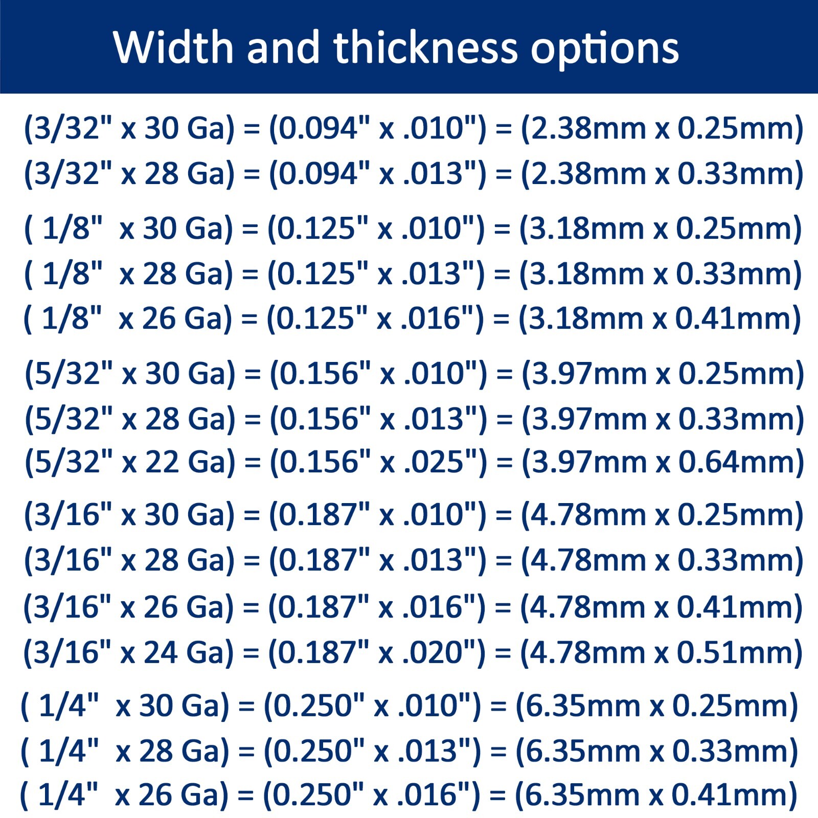 Plain Bezel Wire 999 Fine Silver Flat Strip (15 size variations) made in USA