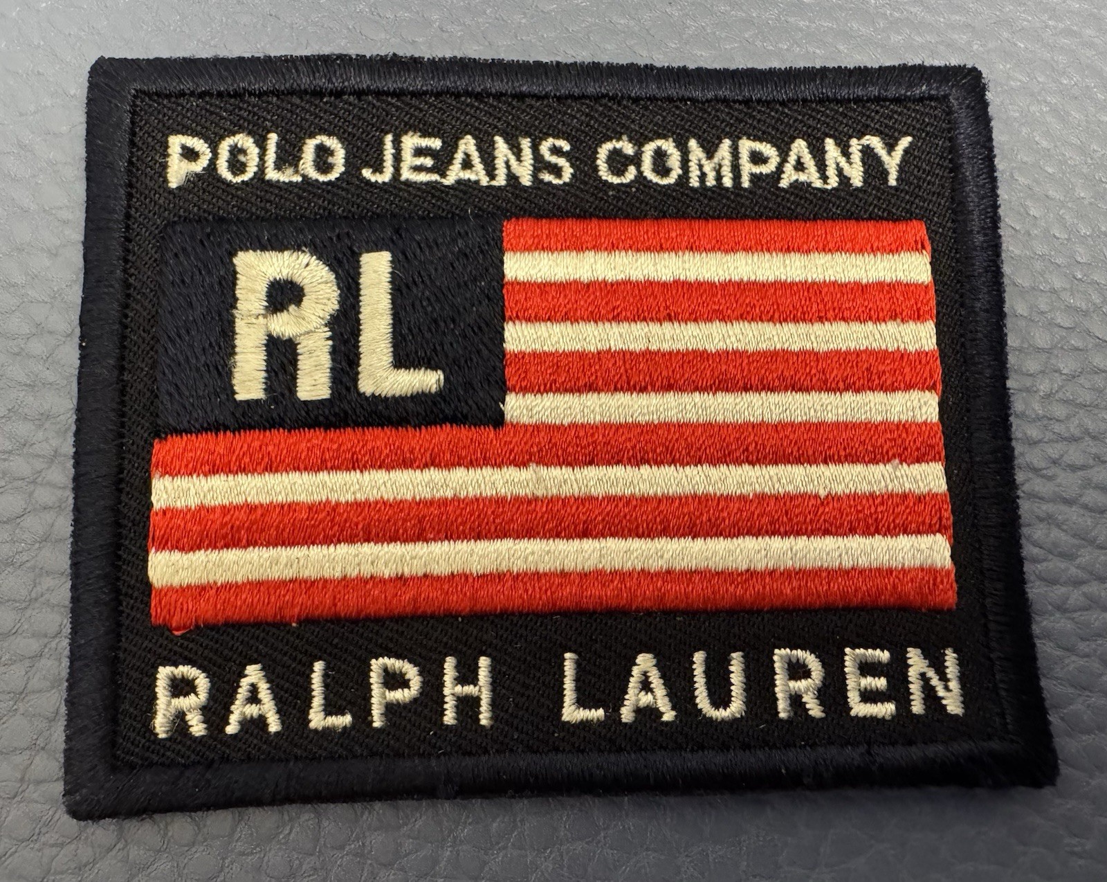 Ralph Lauren Polo Jeans Company Embroidered Flag Patch Mint New Old Stock RL