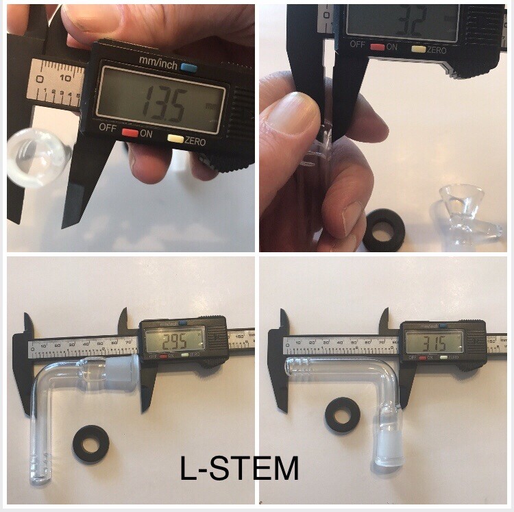 DIY Bong Kit 2”-6” Lstem 90 Or 45 Degree Bent Curved Glass Downstem 14mm Bowl
