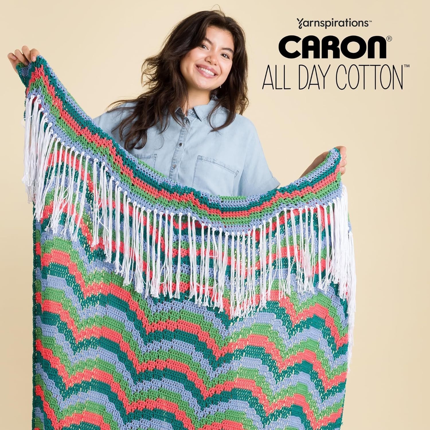 All Day Cotton – 3 Pack of 173 Yards/3.52 oz Cream 100% Mercerized Cotton Yarn