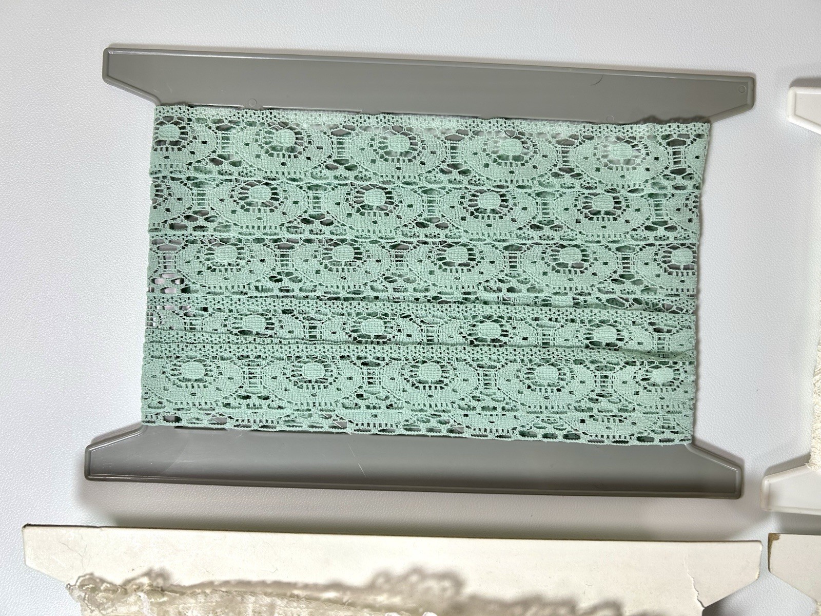 Vintage Ruffled Lace Trim Lot Stretch Craft Fabric Unknown Measurements