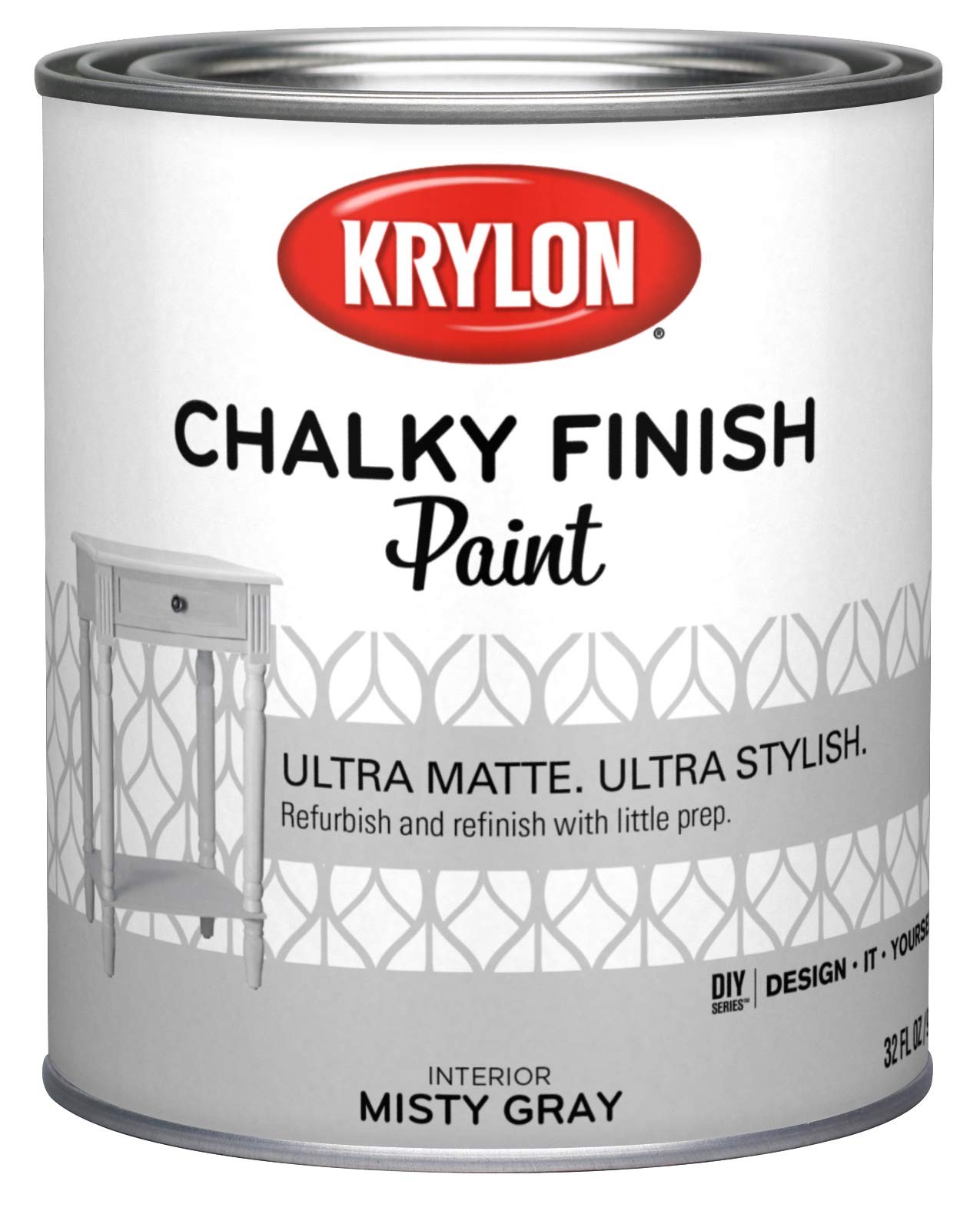 Krylon K04204000-14 Chalky Finish Quart, 32 Fl Oz 1 Quarts (Pack of 1), Gray