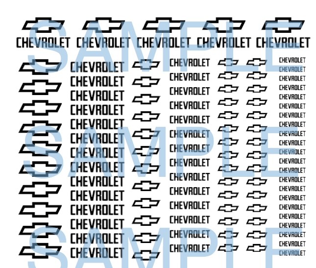 1:64 1:32 1:24 water slide decals redline hot wheels slot car chevy bowties