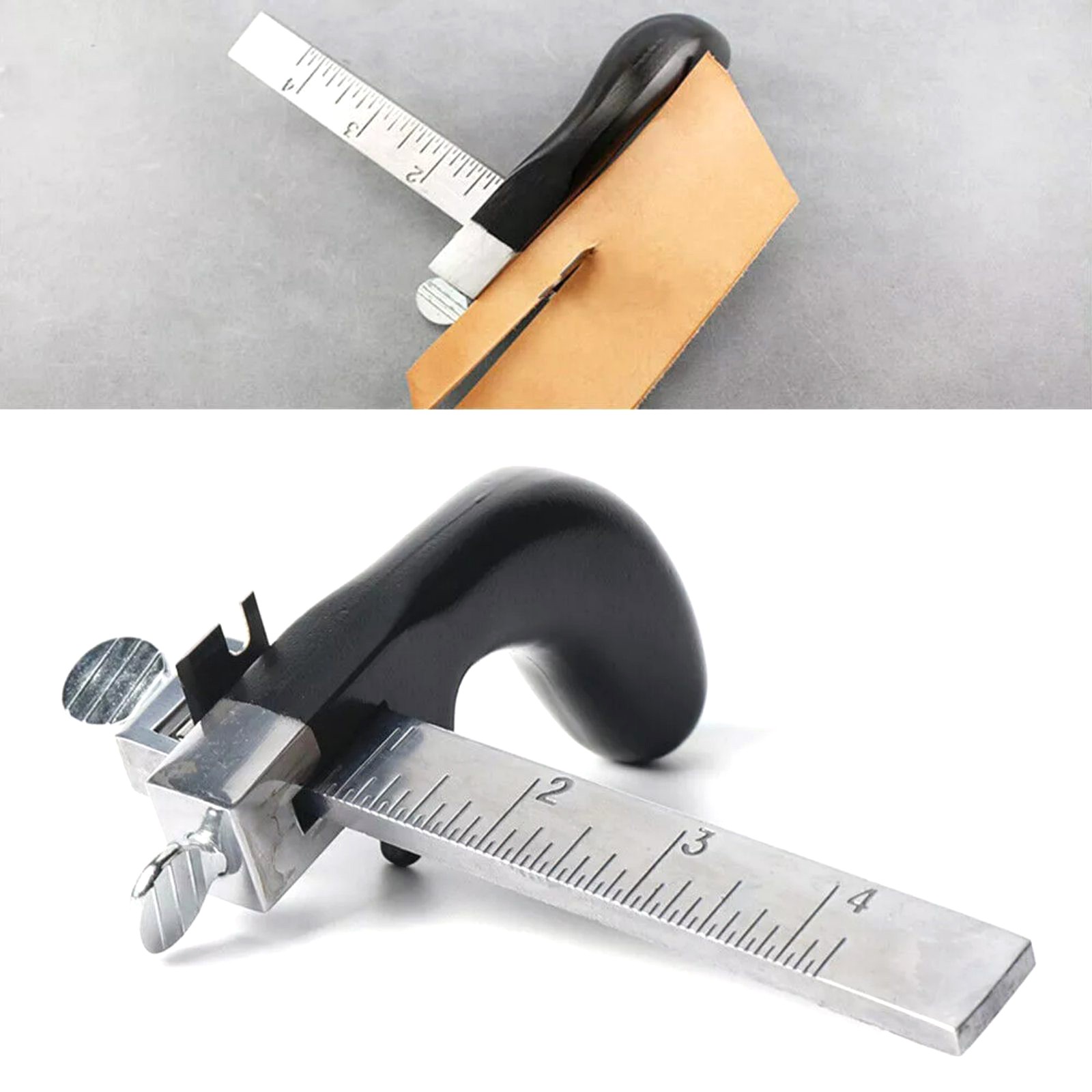 Leather Craft Draw Gauge Cutter Tool Strap Belt Cutting Tool w/ 3 Cut Parts