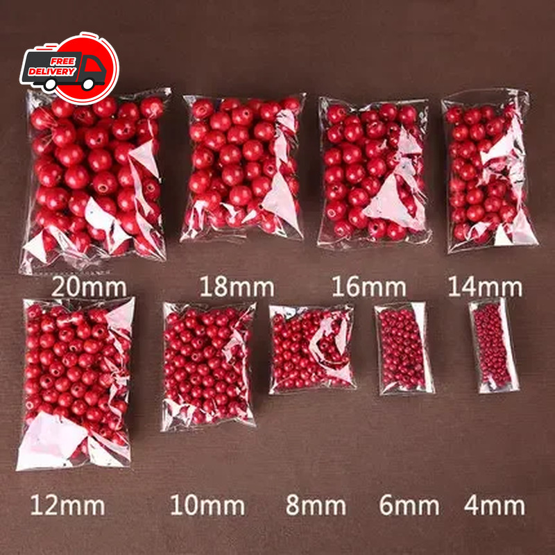 Natural Round Wooden Beads Wood Jewelry Spacer Natural Loose Making Diy Craft Fo