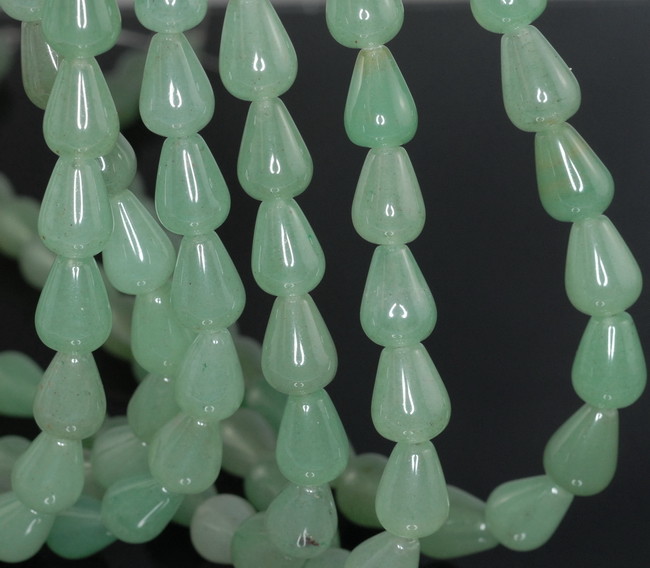 12X9MM GREEN AVENTURINE GEMSTONE TEAR DROP LOOSE BEADS 15.5″