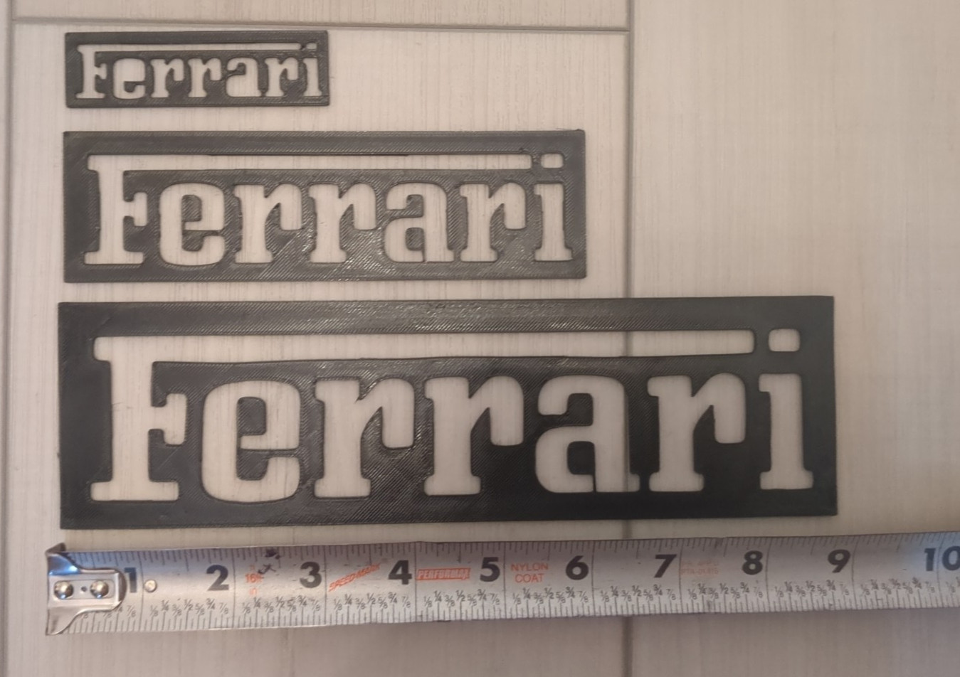 Ferrari Logos Stencil Set – 3 Sizes – 3″ 6″ and 9″ (Paint Or Carpet Stencils)