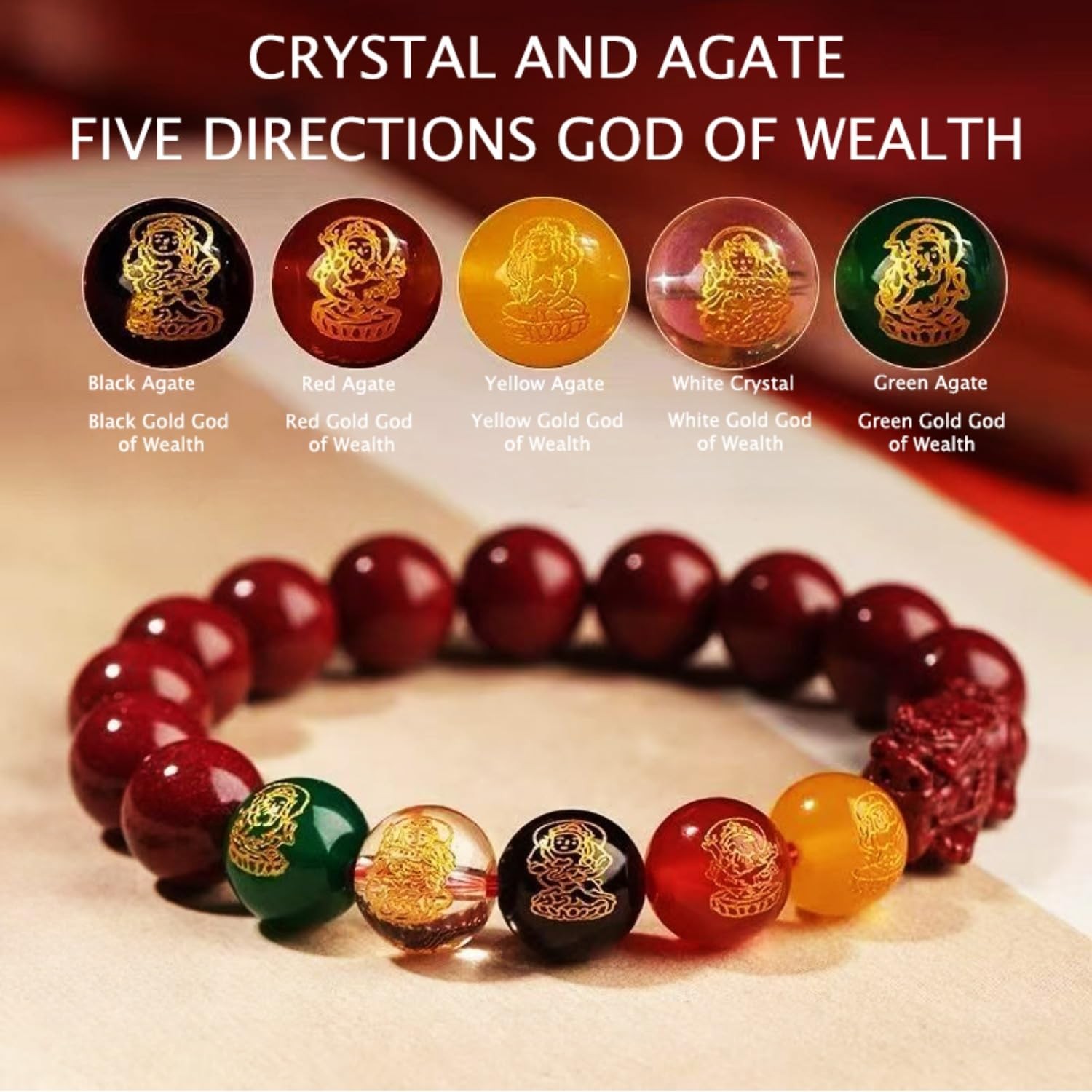 Natural Cinnabar Feng Shui Pixiu Lucky Red Rope Bracelet – 2026 Good Luck C – 01