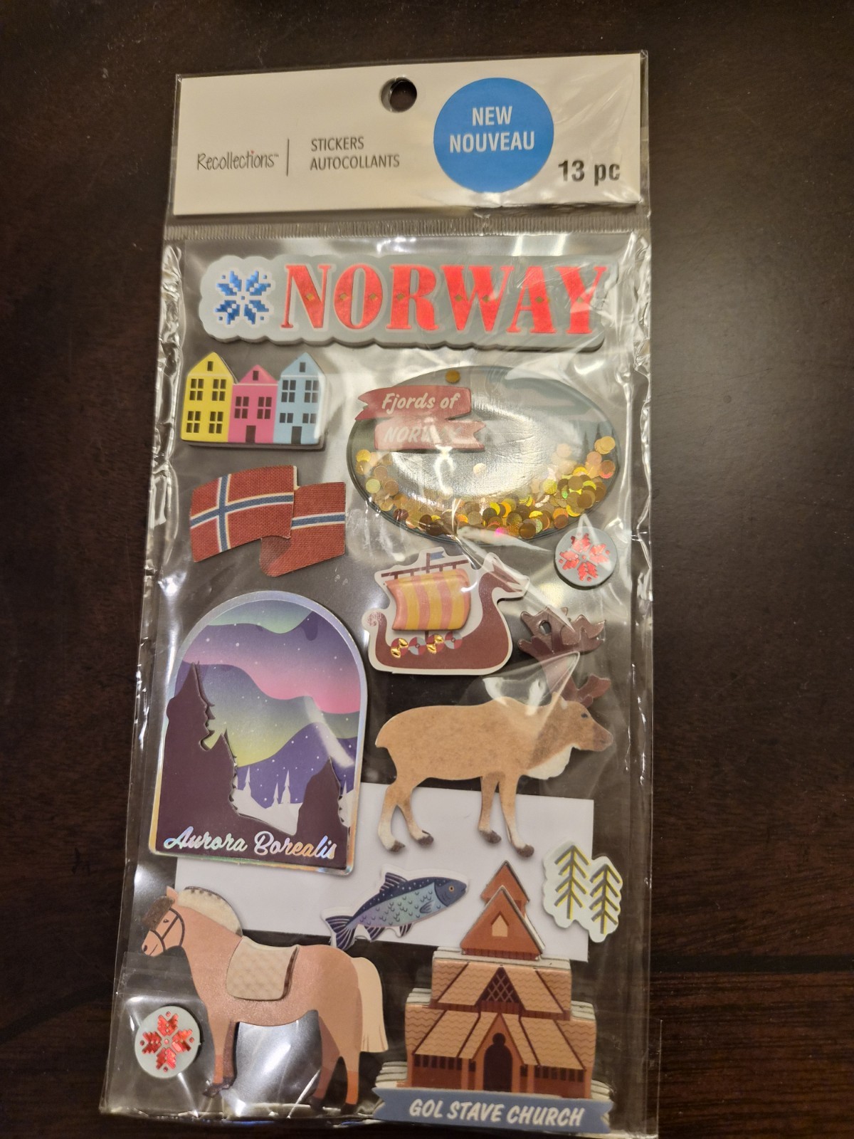 Norway Aurora Borealis Fjords Travel Stickers Scrapbooking Recollections 13 Pc