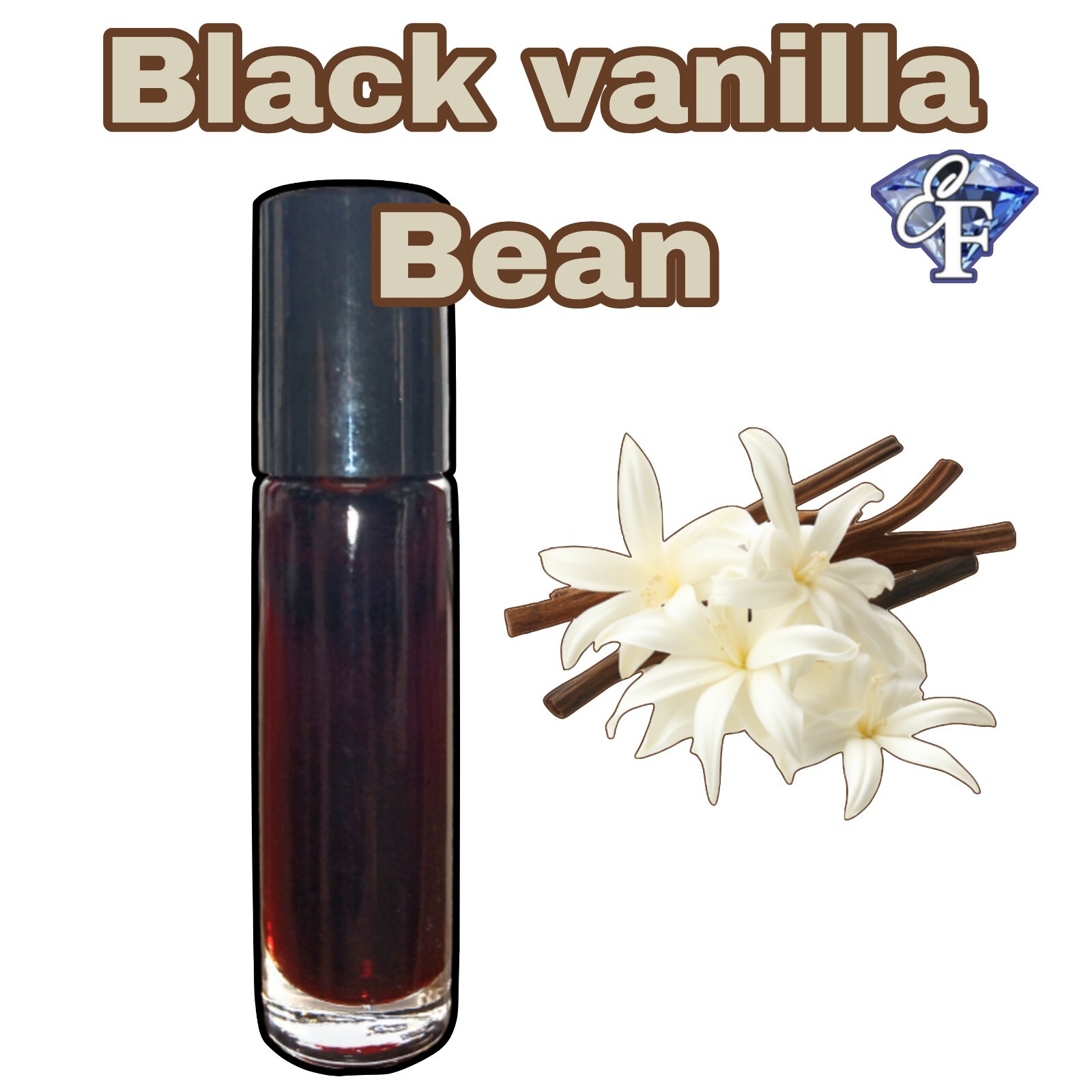 Black Vanilla Bean Perfume Oil Unisex (Extra Strength) 1/3 Oz Roll-on