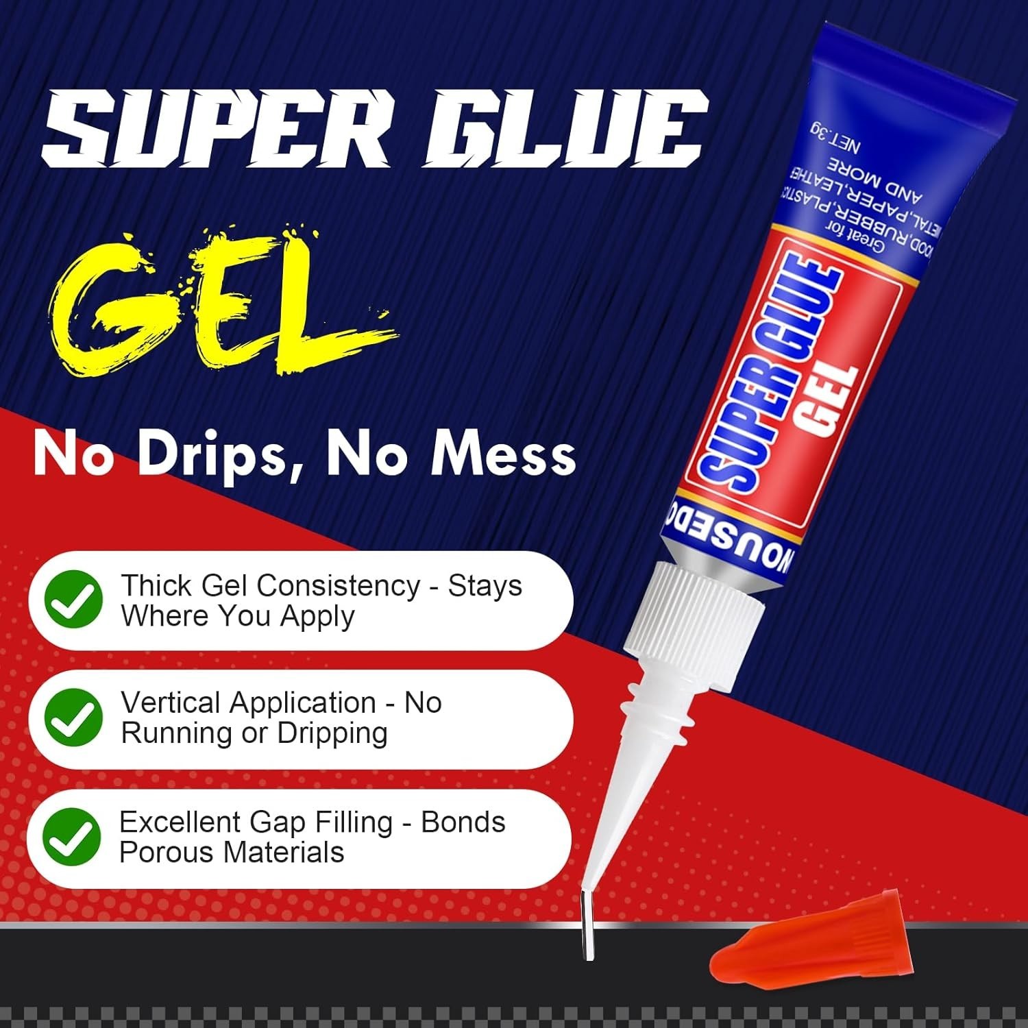 All-Purpose 12-Pack Super Glue Gel – High Viscosity for Strong, Seamless Bonds