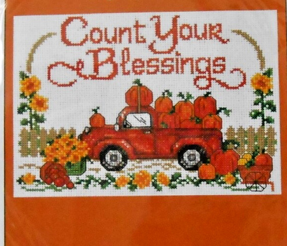 #3320K IMAGINATING “MEET ME AT THE PUMPKIN PATCH ” CTD. CROSS STITCH KIT – NIP!