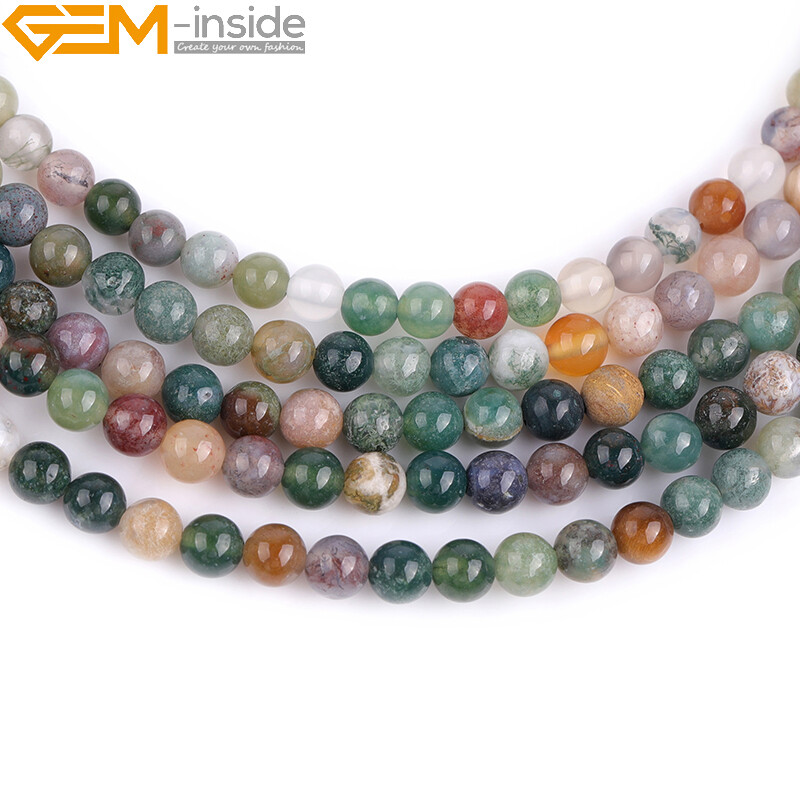 Natural Gemstone Indian Agate Round Loose Beads For Jewellery Making Strand 15″
