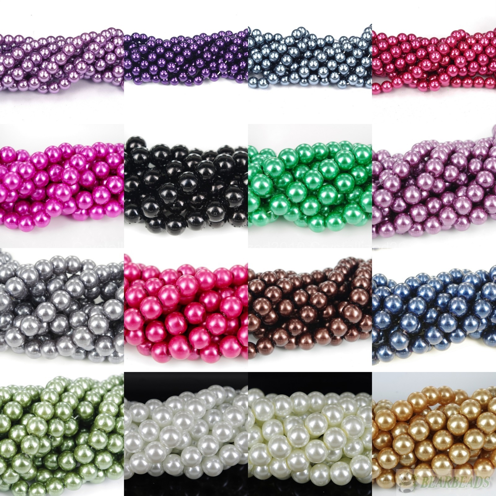 5 Strands Wholesale Top Quality Czech Glass Pearl Round Bead 3mm 4mm 6mm 8mm 16″
