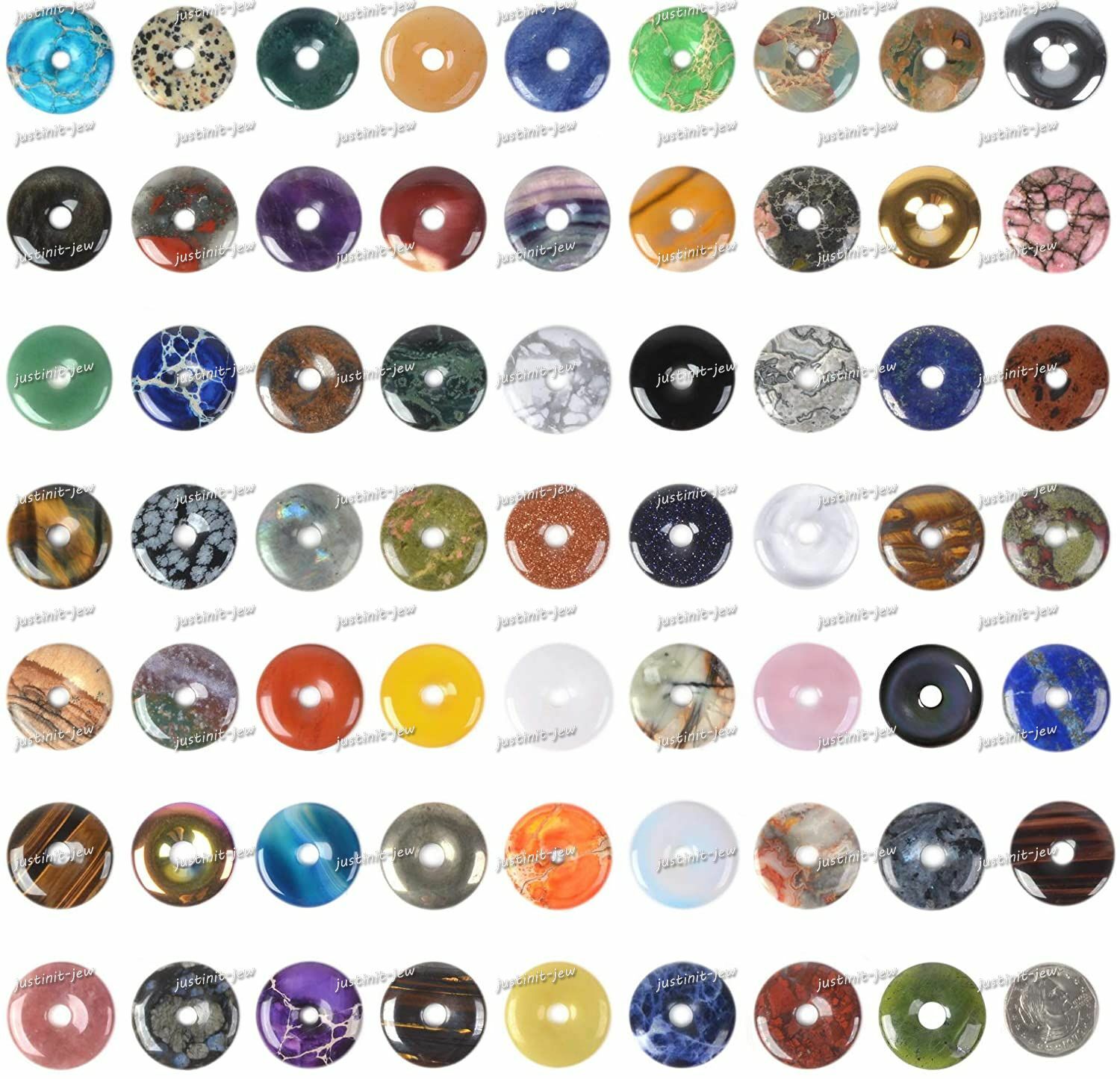 30mm donut beads gemstone bead jewelry making pendant peace buckle