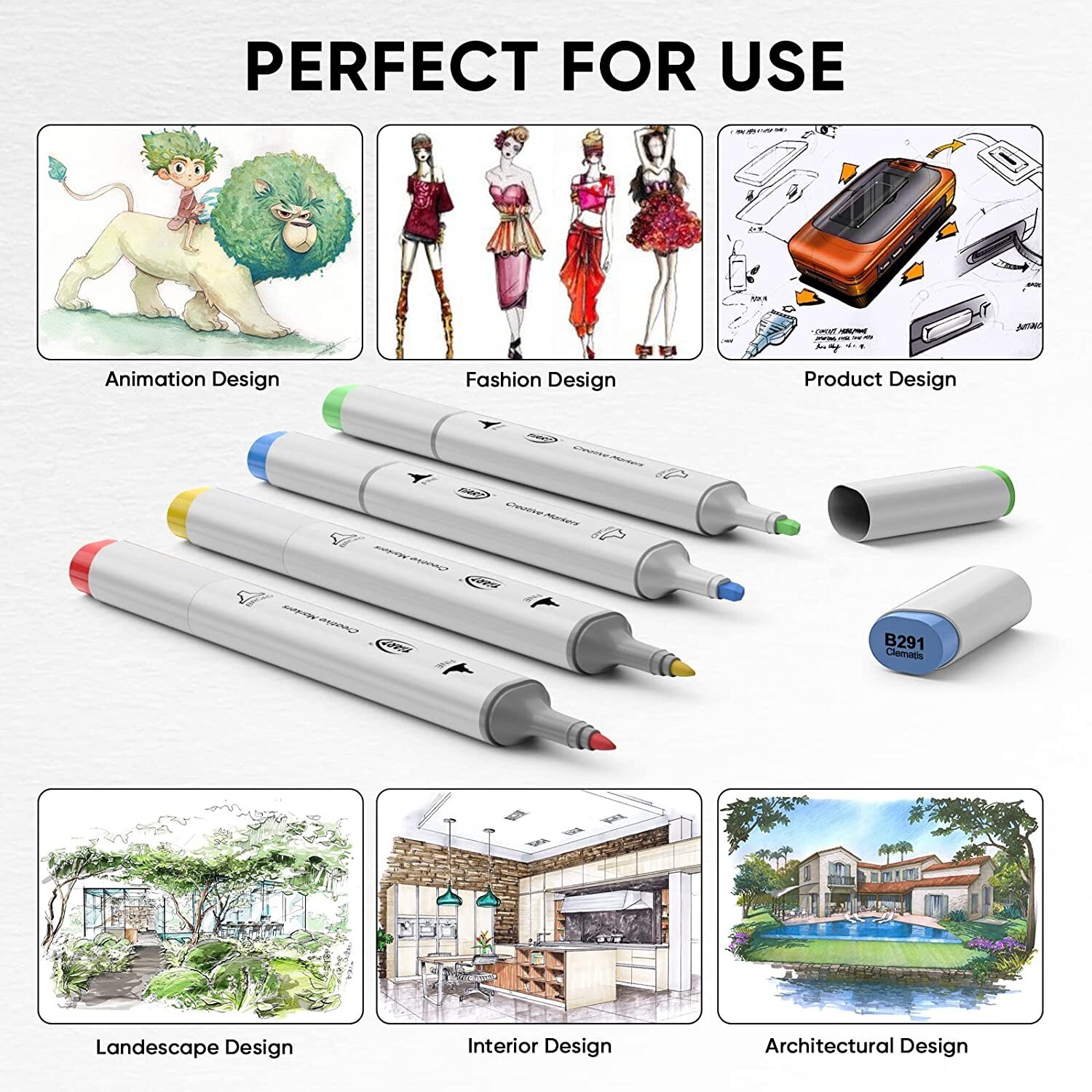 72 Colors Alcohol Markers Set, Double Tipped Craft Markers For Fine & Chisel