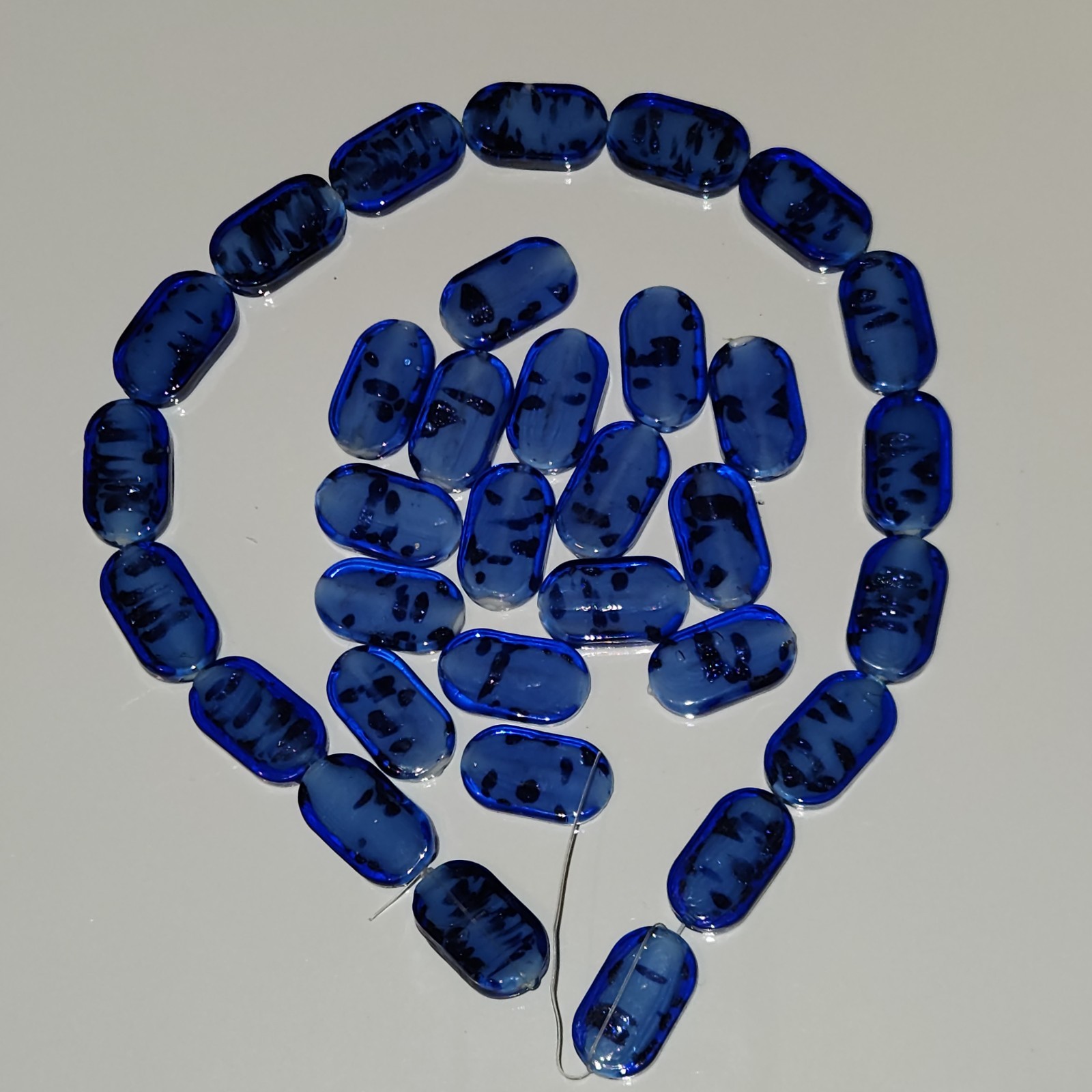 128 Grams Czech Glass Barrel Beads Blue Black Sapphire Jewelry Making Beads
