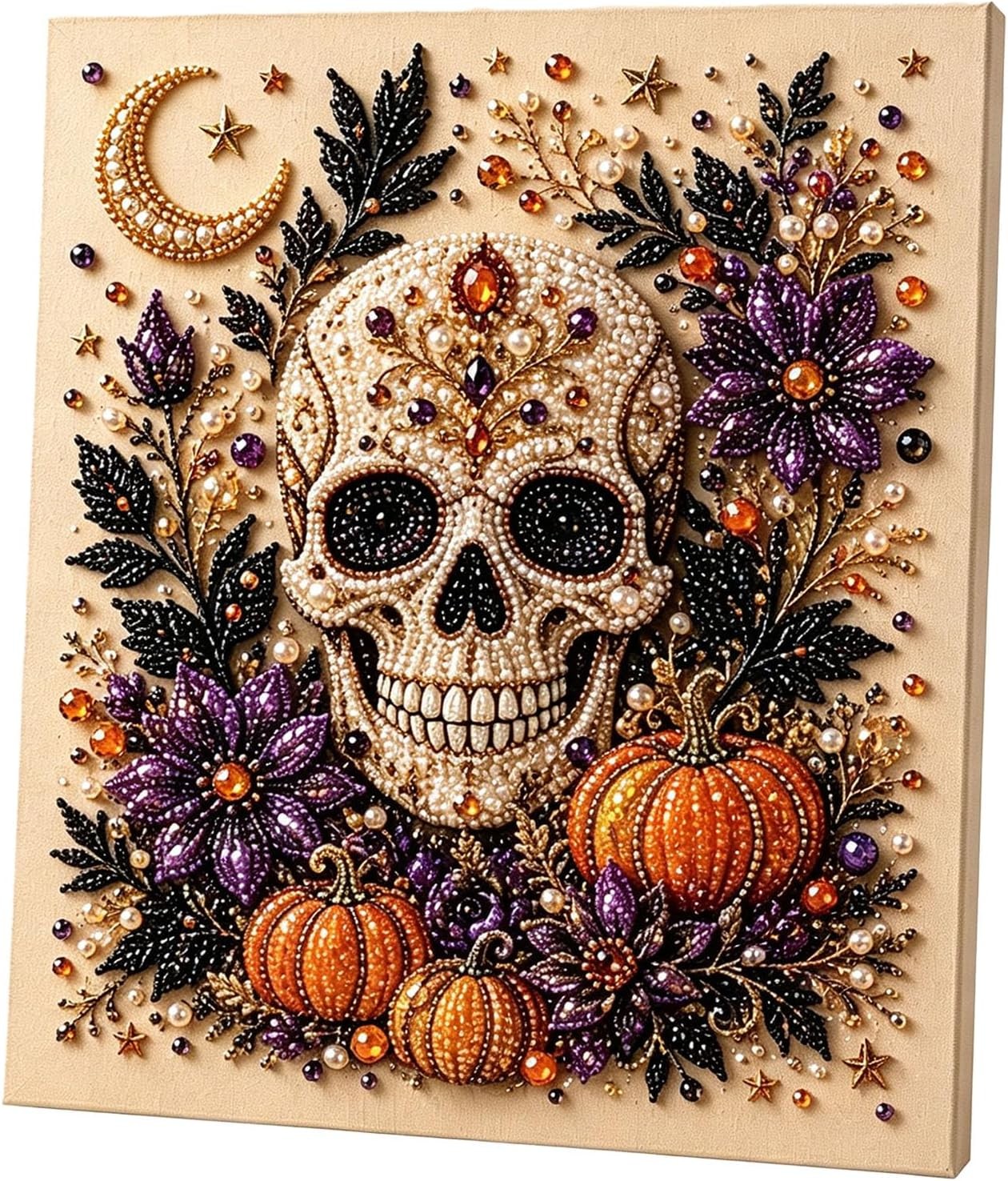 Halloween Ghost Pearl Art DIY Kit, Spooky 3D Diamond Painting Crafts Home Decor