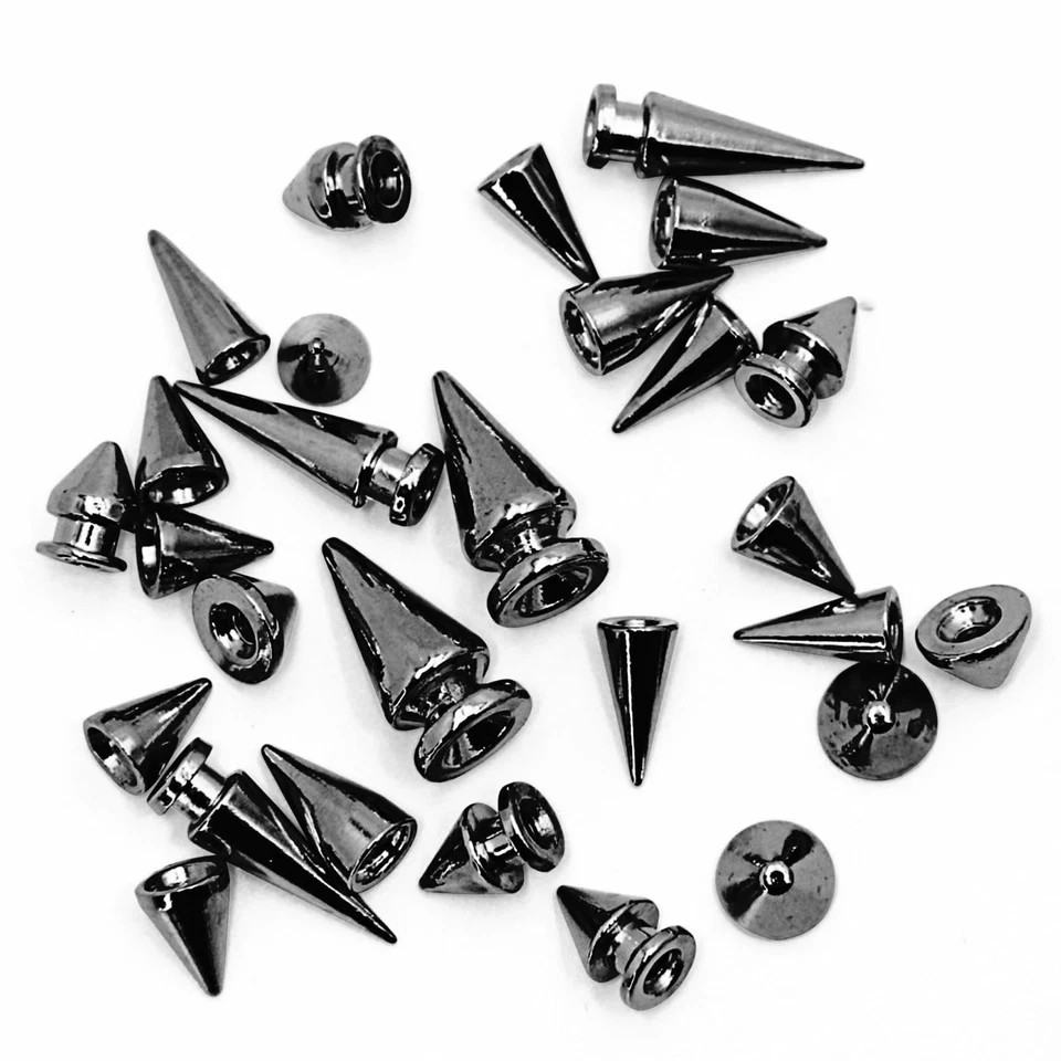 354 Pcs Punk Spikes and Studs Kit 8 Sizes Metal Cone Spike Studs Rivets for C…