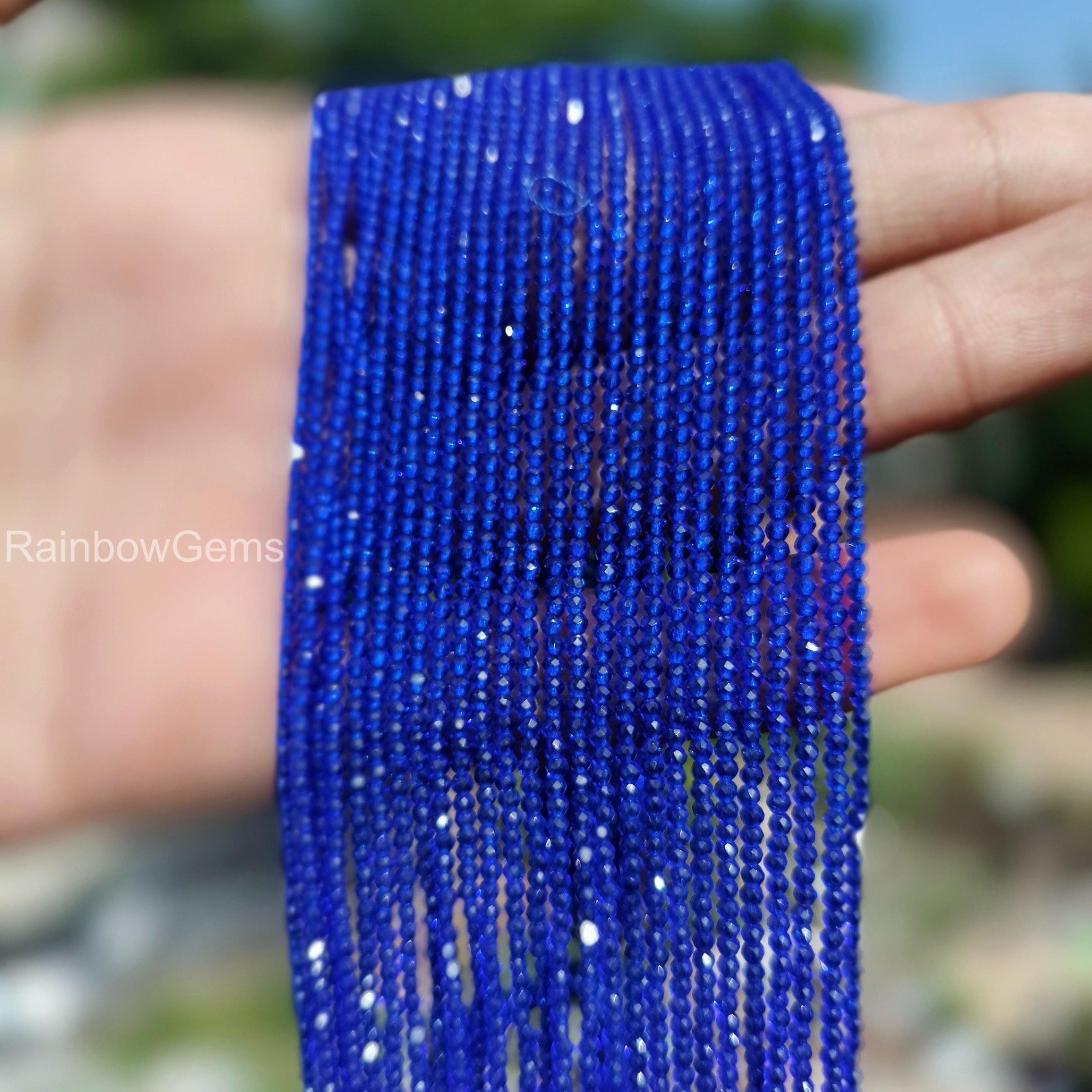 Light Blue Spinel Faceted Rondelle Beads Blue Spinel Beads Hydro Beaded Necklace