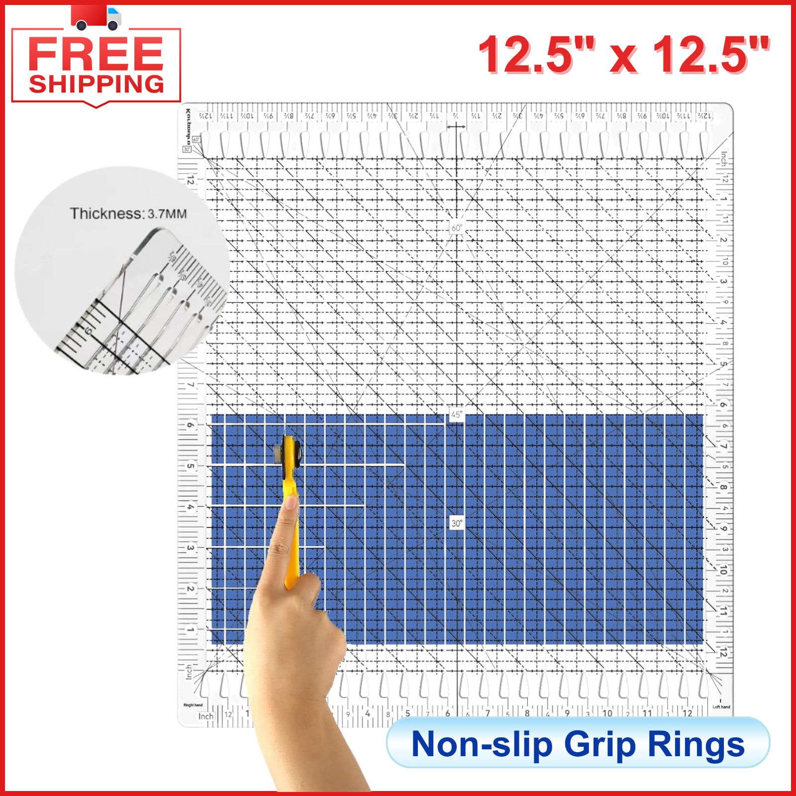 Quilting Ruler- 12.5*12.5″ Stripology Rulers for Quilting and Sewing Quilt Strip