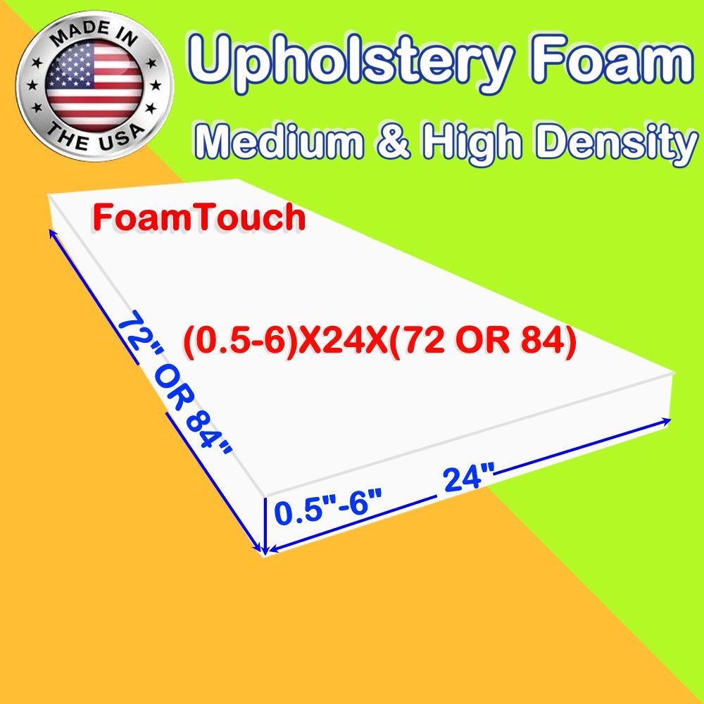 Upholstery FoamTouch Foam Seat Cushion Replacement – 24″ x 72″ & 24″ x 84″