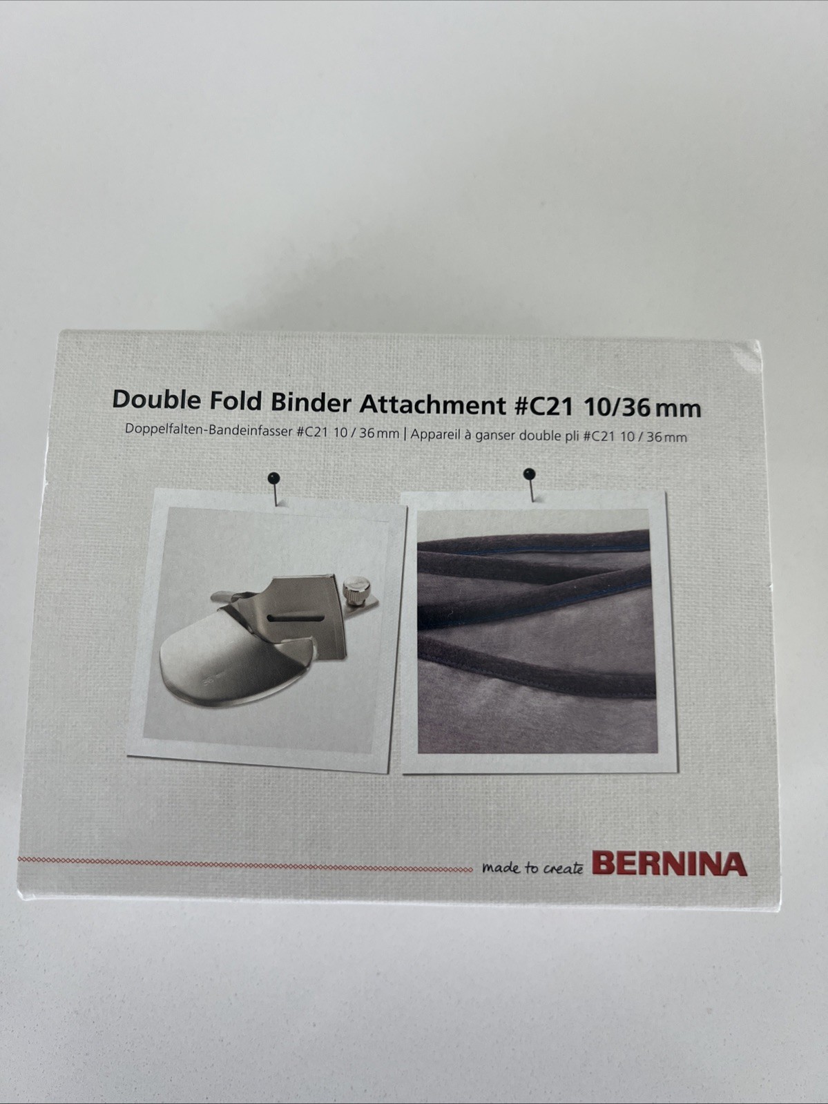 Bernina Double Fold Binder Attachment #C21 10/36 mm 103786.70.00 for L890
