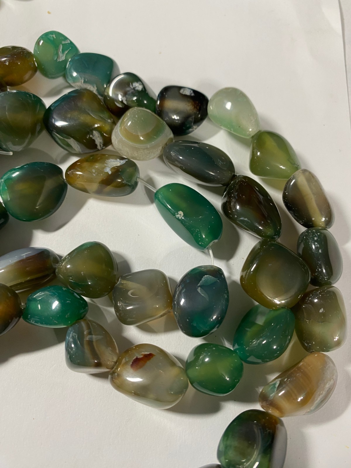 Green Yellow White Banded Druzy Agate Beads 10mm to 50mm