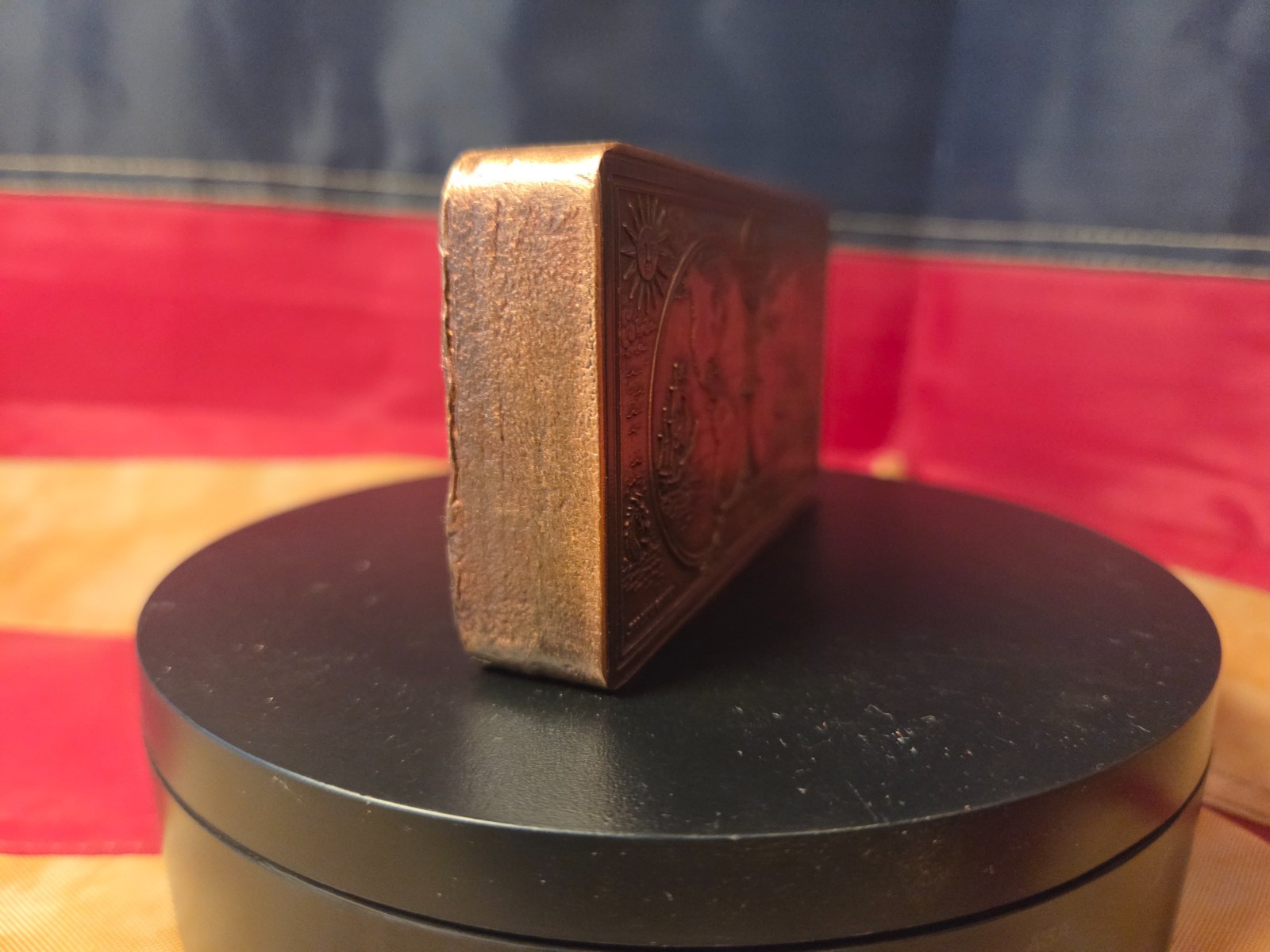 Hand Poured .999 Fine Copper Bullion Bar Art – 1.8 Lbs – *Cross Bones Bullion*