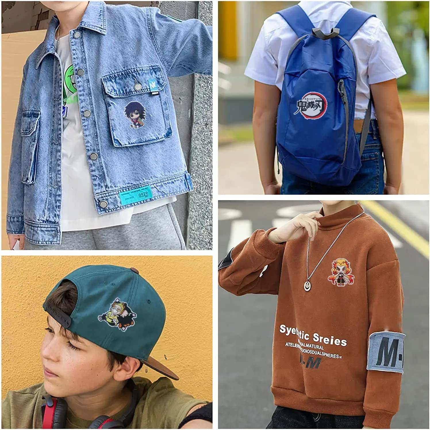 19 Pieces Anime Patches Embroidered Applique Sew on Iron multicolor