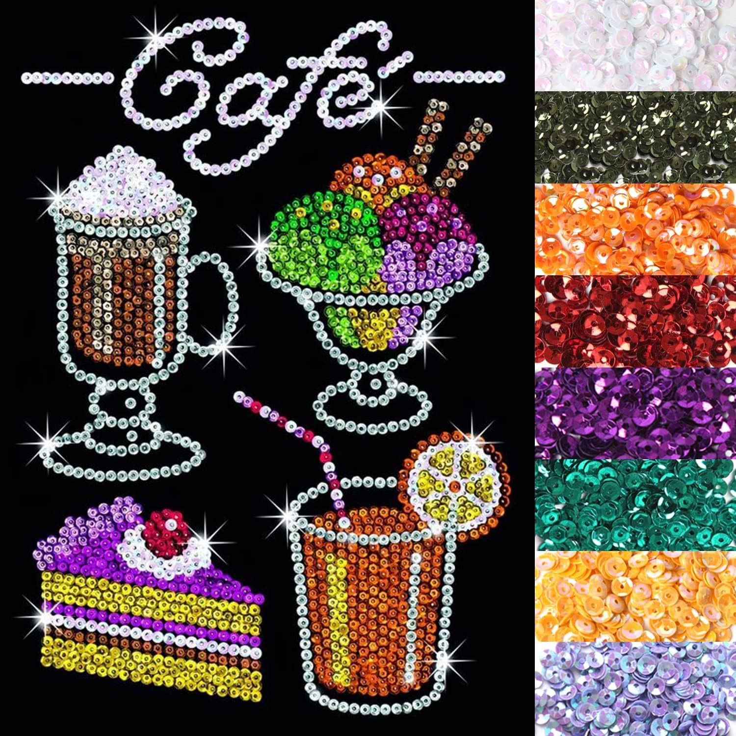 30 Colors Loose Craft Sequins Bulk 300g 4mm Sewing DIY Embellishments Emroidery