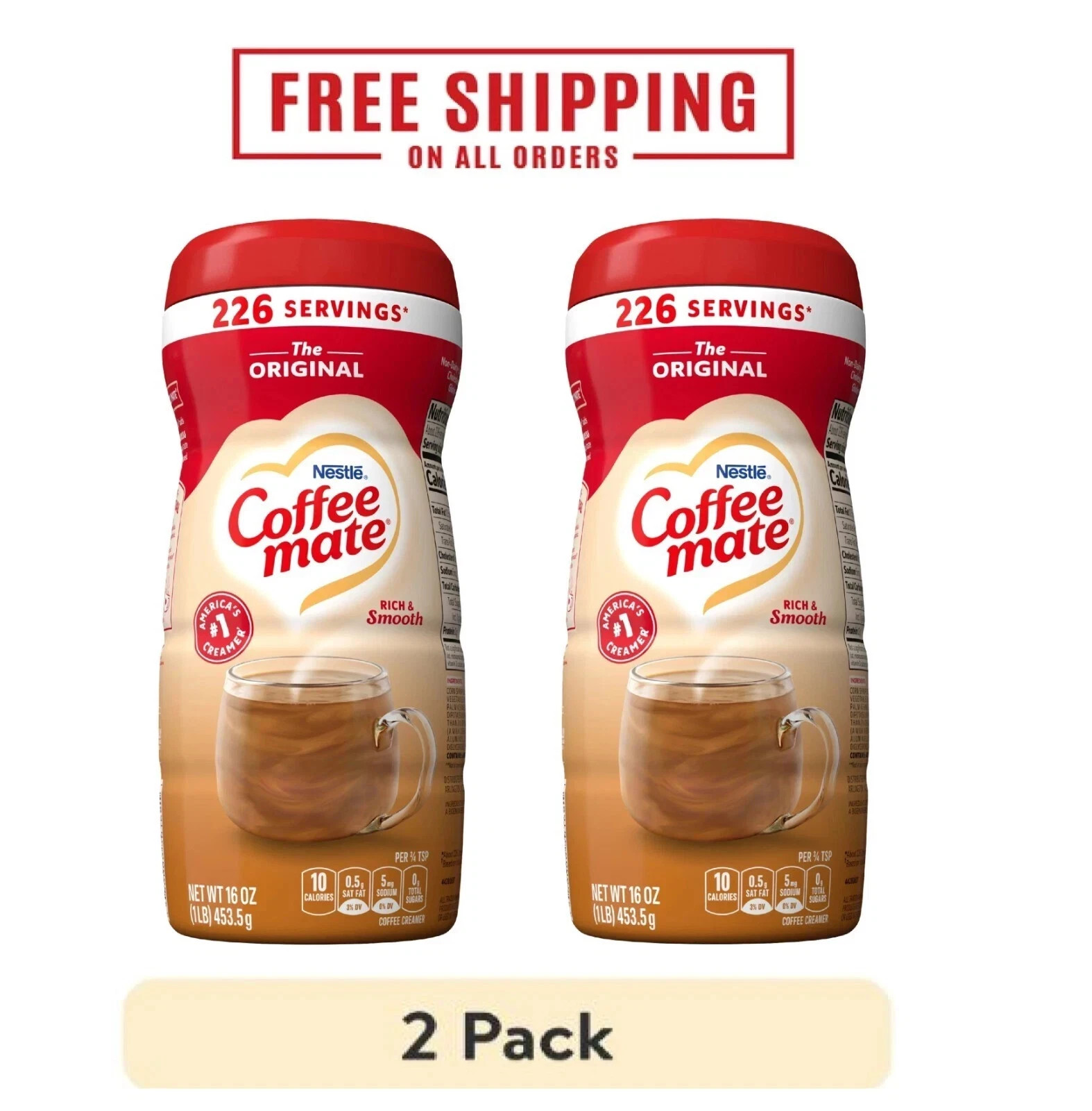 Coffee mate Original Powder Coffee Creamer, 16 oz (PACK OF 02) EXP 09/26