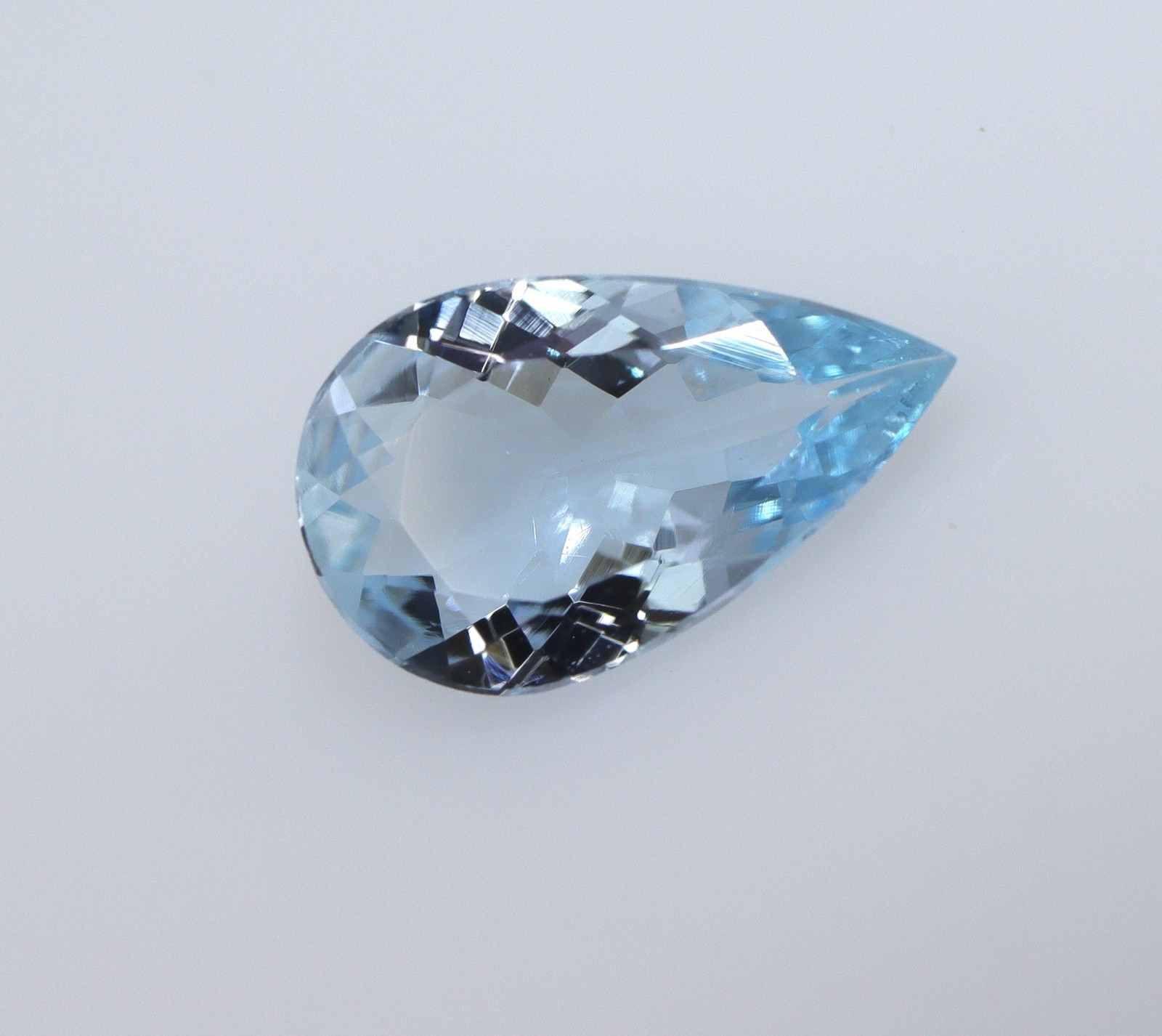 10.3×6.3 mm AAA Natural Faceted Aquamarine Cut Stone, Pear Cut Shape