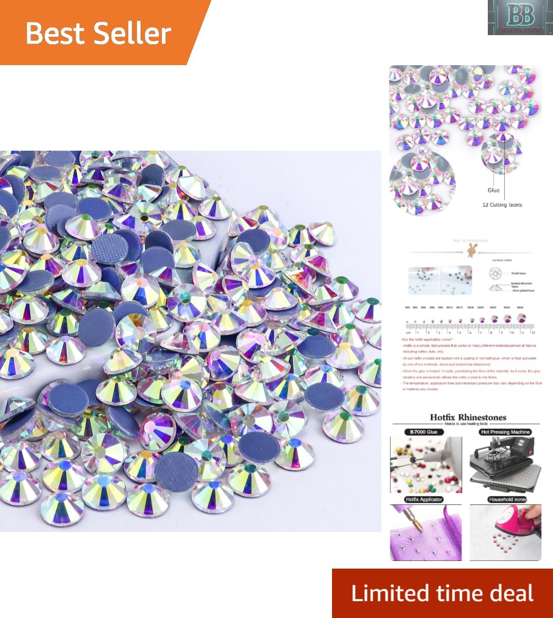 Sparkling 1440 Pcs Hotfix Glass Rhinestones SS4 – Perfect for DIY Projects