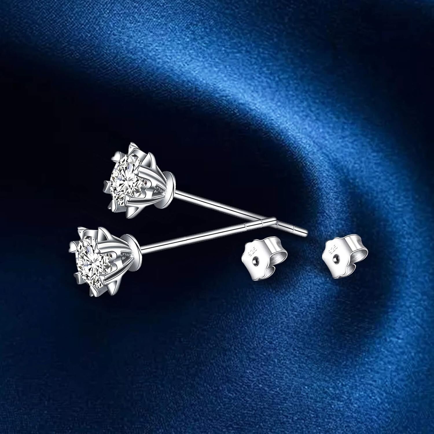 30Pcs/15 Pairs 925 Sterling Silver Earring Backs Replacement Secure Ear Locking,