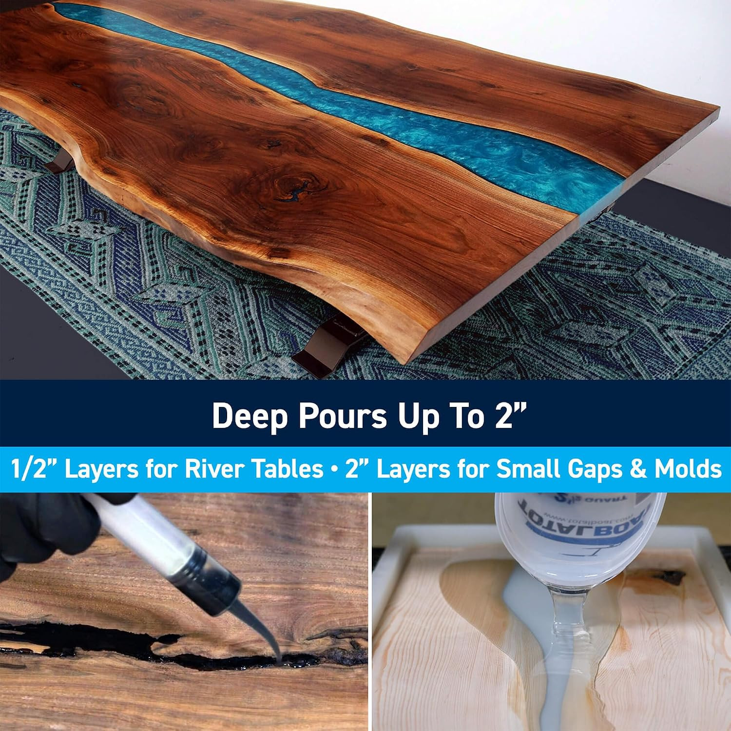 Thickset Deep Pour Epoxy Resin Kit – 2 Quart Crystal Clear Formula