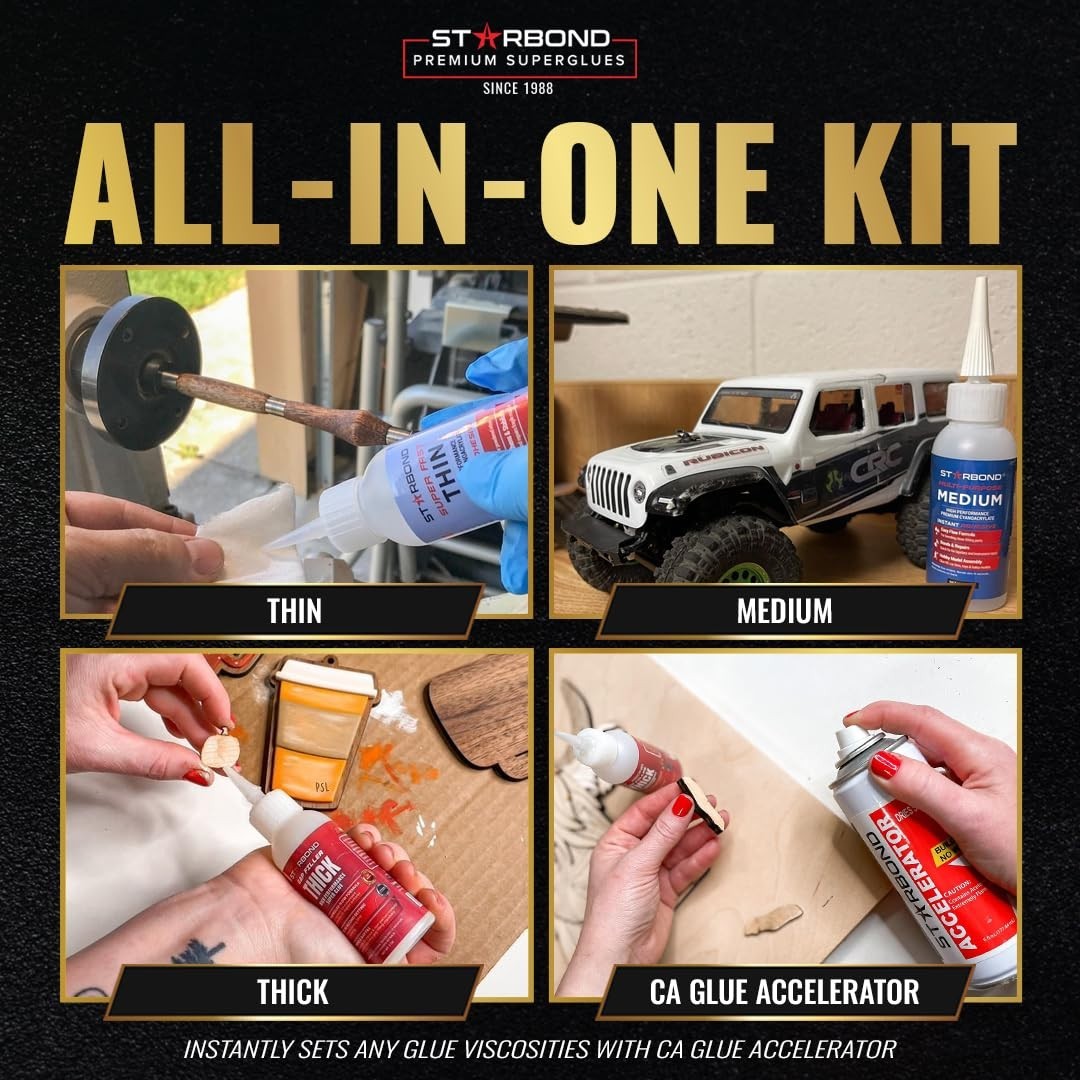 High-Quality Cyanoacrylate Super Glue Bundle – 3 Viscosities