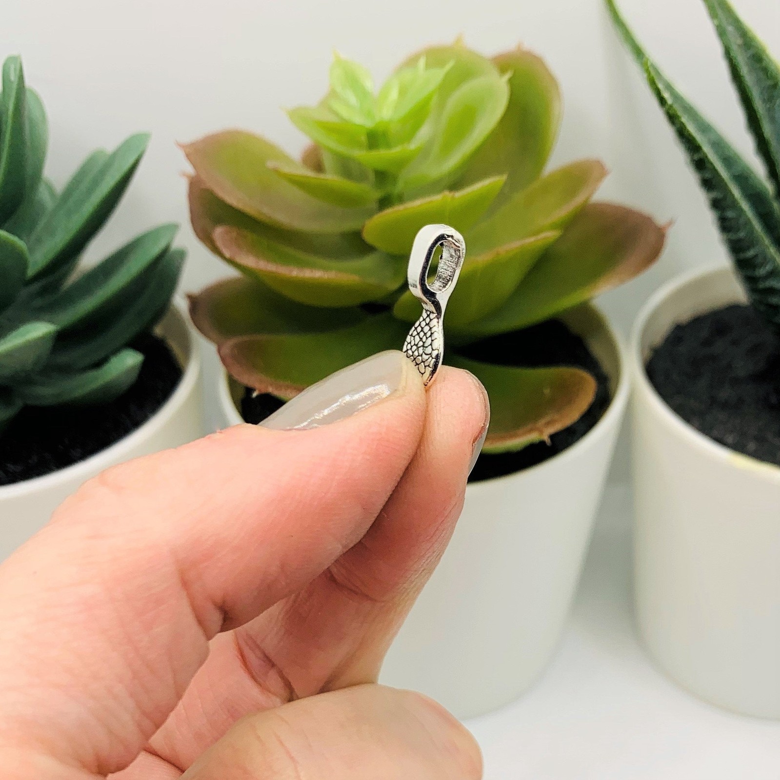 Silver Glue-On Leaf Jewelry Bails, 15x5mm – US Seller