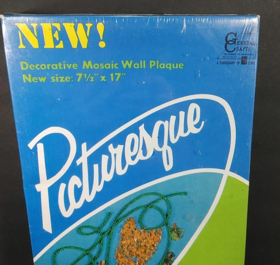 Vtg Picturesque General Crafts Mosaic Wall Plaque Kit Art 6503 “Still Life” USA