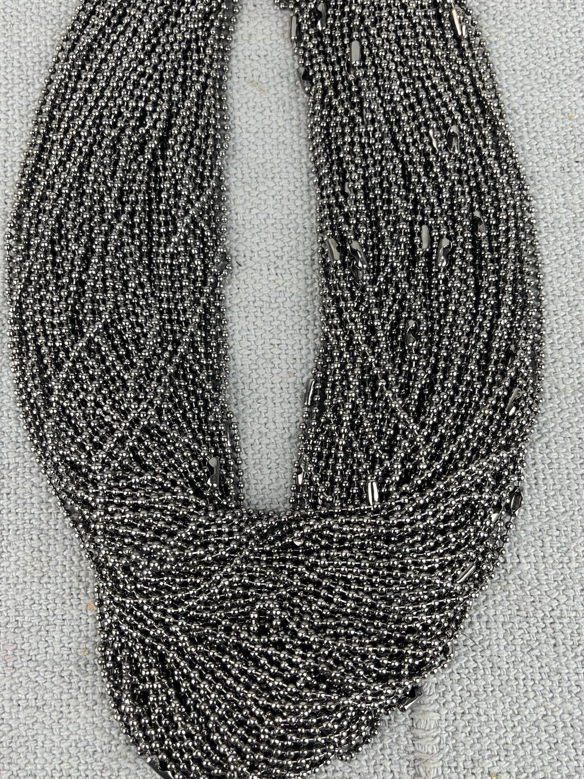 100pc Gunmetal Tone 24in Ball and Chain Crafting Jewelry Necklaces w Closure