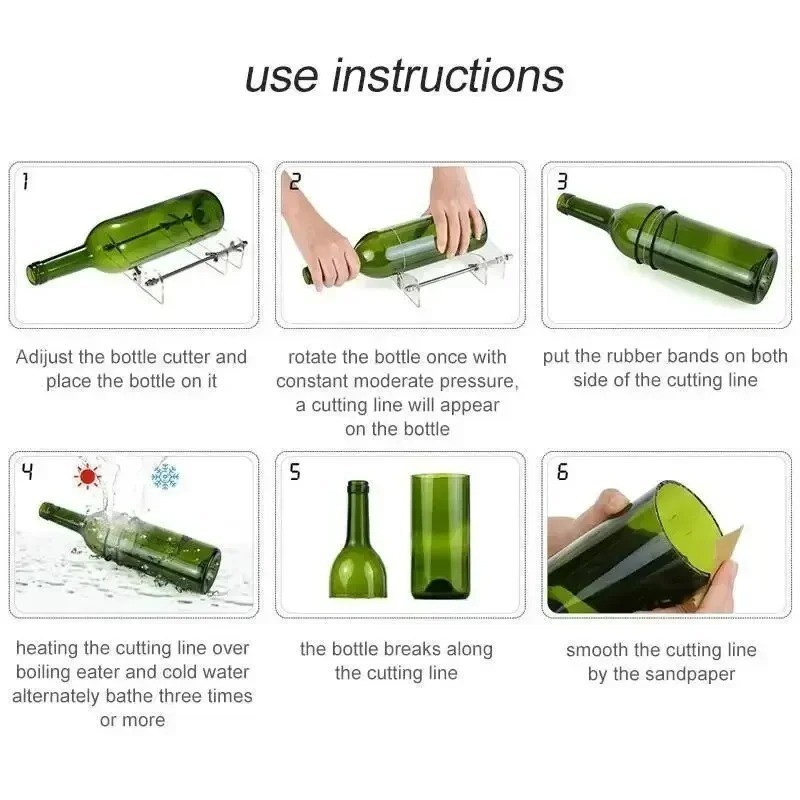 Glass-Bottle Cutter Kit Beer Wine Jar DIY Cutting Machine Craft Recycle Tools-US