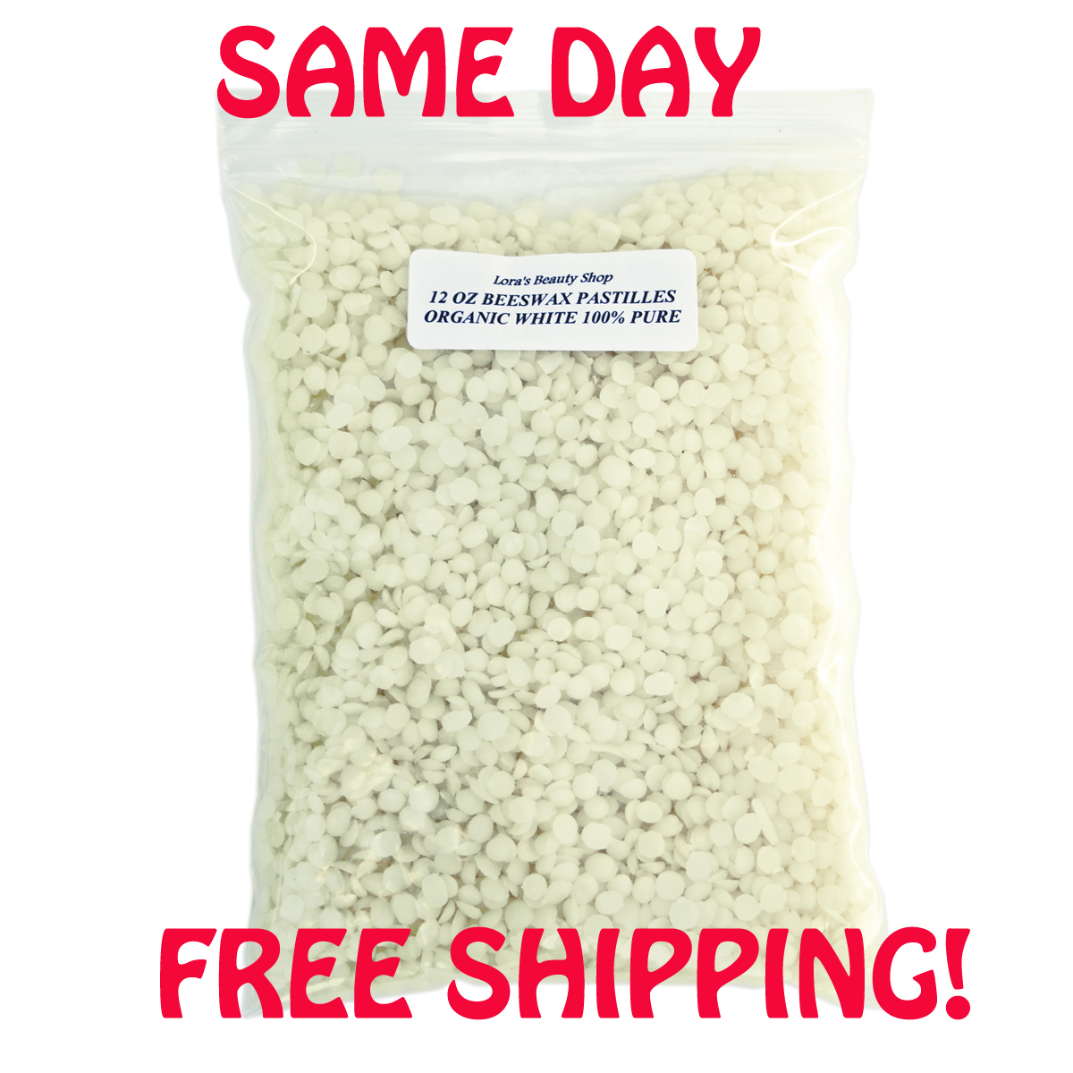 BEESWAX WHITE ORGANIC PASTILLES BEARDS, PURE 2 oz – 8 lb Free S&H!