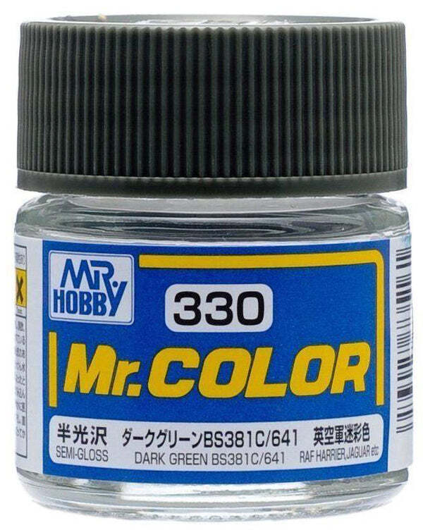 Mr. Hobby C330 Mr. Color Dark Green BS381C/641 Lacquer Paint 10ml – US