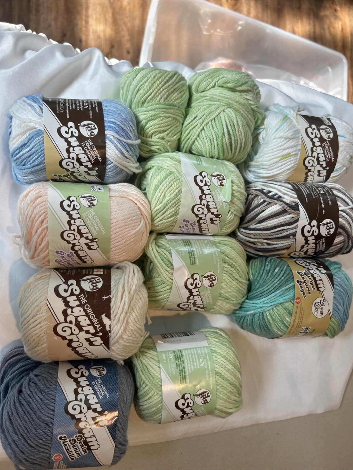 10 Skeins Lily Cotton Yarn Sugar N Cream Assorted Colors